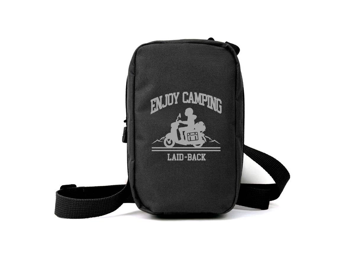Laid Back Camp Season3: Silhouette Bike Shima Rin Mini Shoulder Pouch / Black