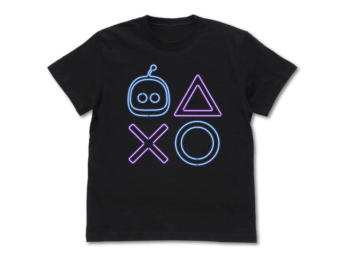 Astro Bot: Astro Playstation Neon Shapes T-Shirt / Black-L