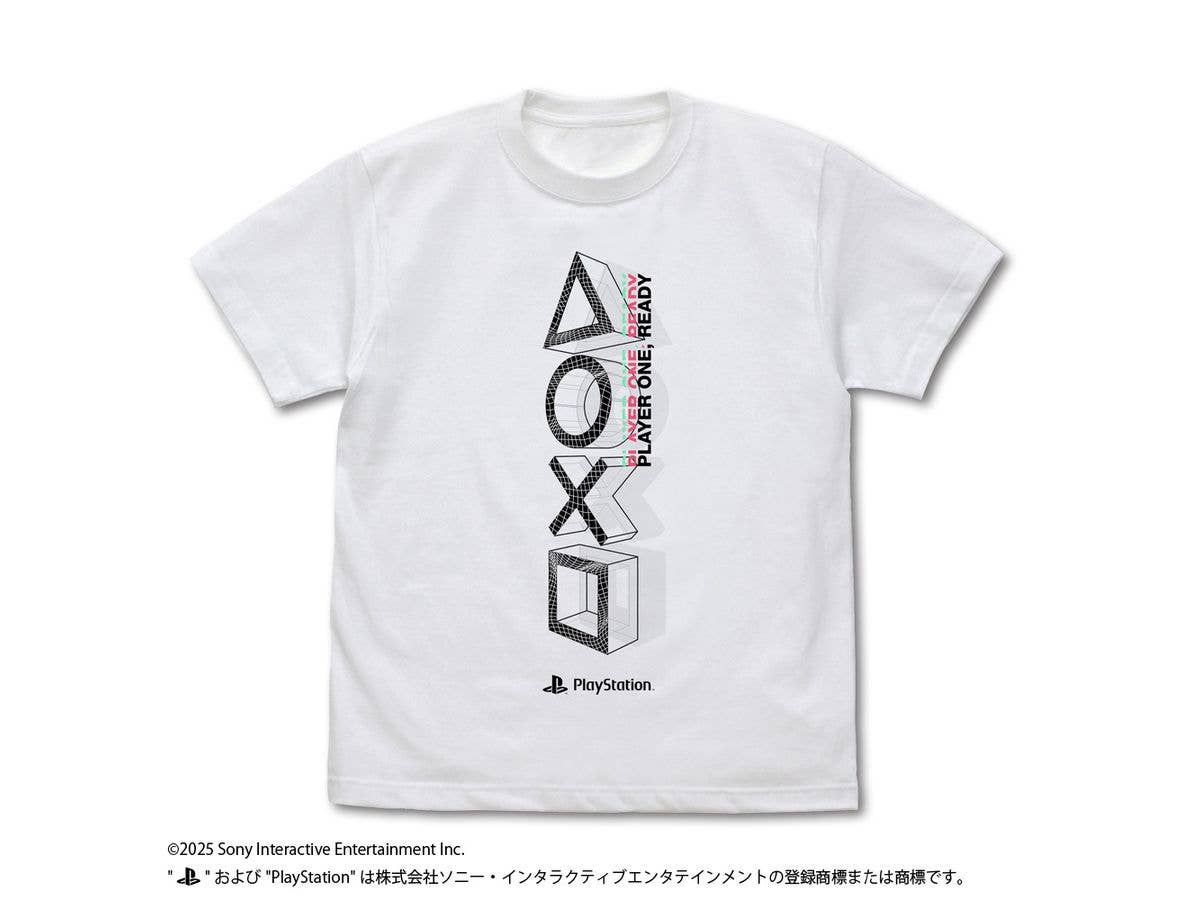 Playstation: T-Shirt For Playstation Shapes Logo Meta Mesh Ver. / White-Xl