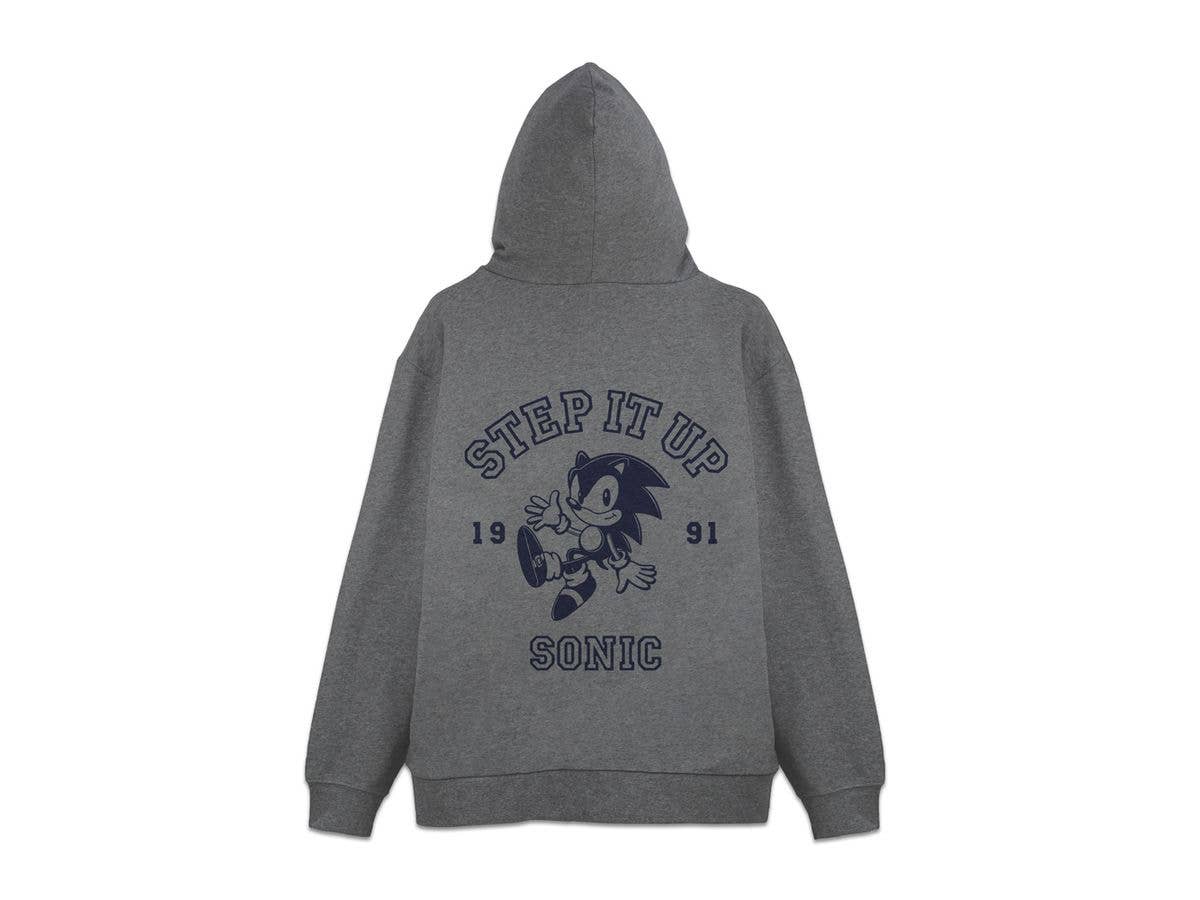 Sonic The Hedgehog: Classic Sonic Step It Up Zip Hoodie / Mix Gray-XL