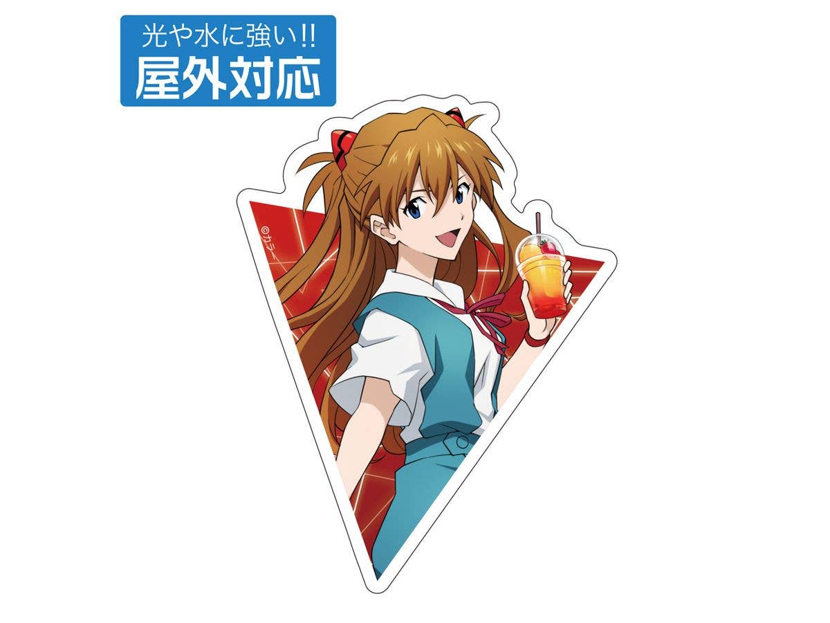 Evangelion: Original Illustration Of Asuka Shikinami Langley Outdoor Sticker (Uniform Ver.)