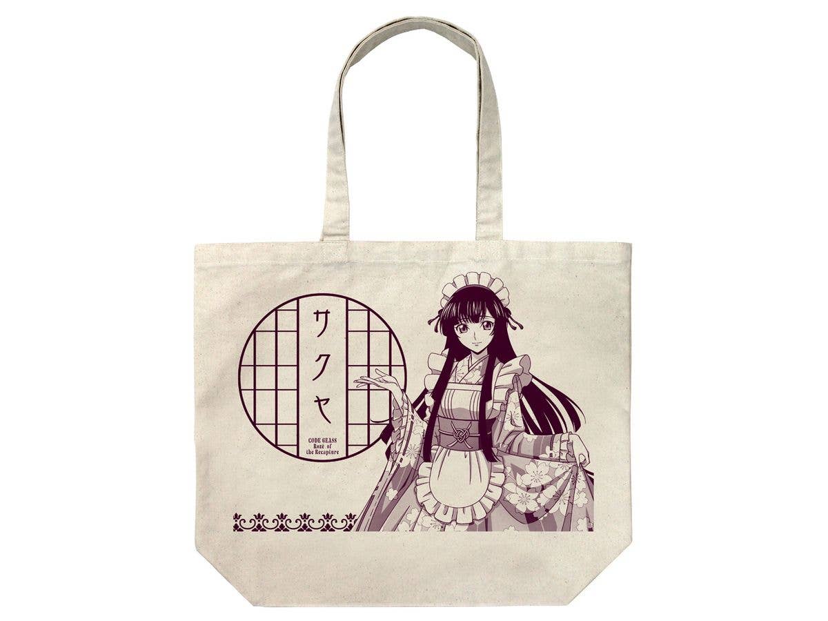 Code Geass: Rose Of The Recapture: Original Illustration Of Sumeragi Sakuya Large Tote Bag Japanese Maid Ver. / Natural