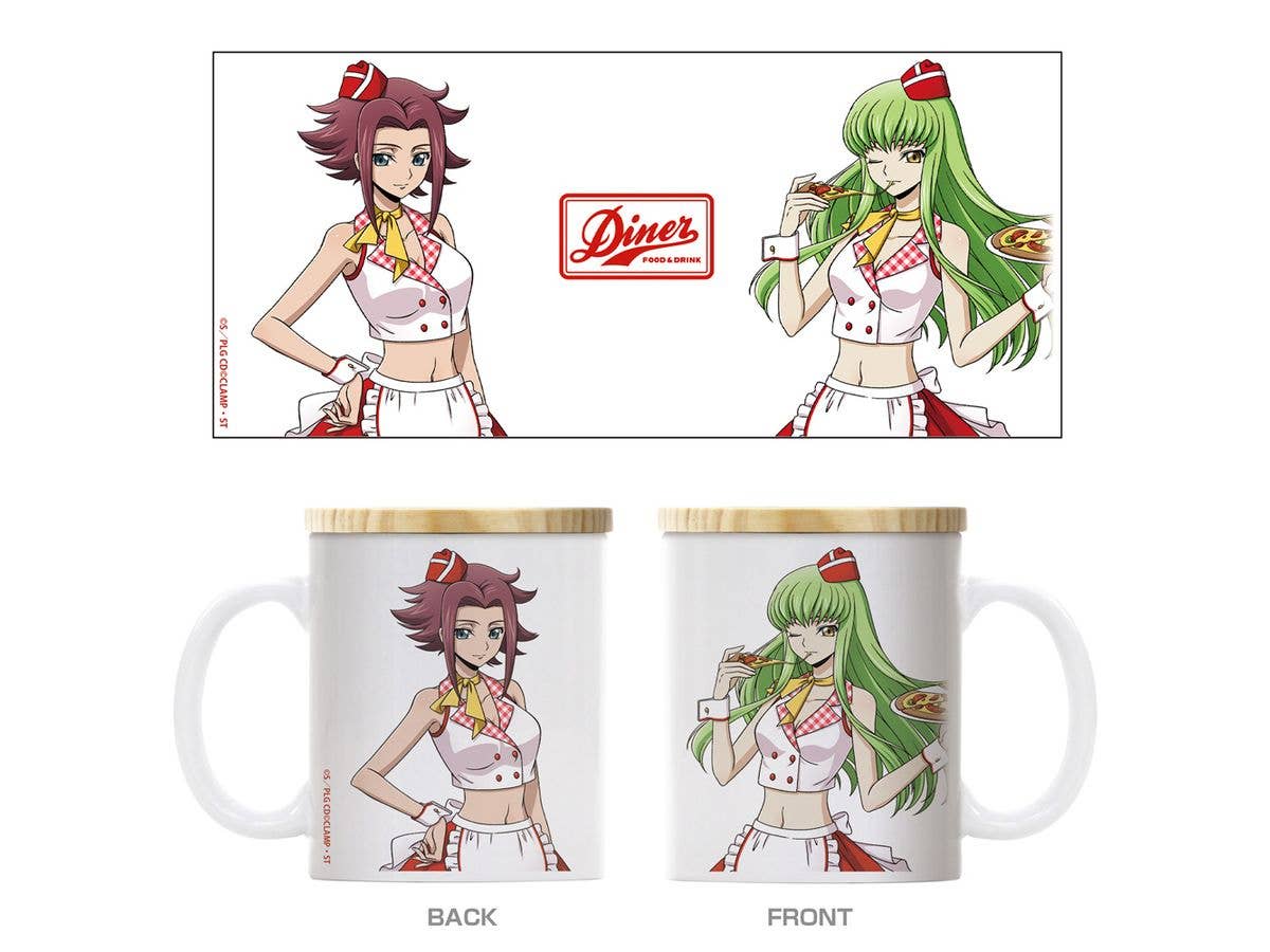 Code Geass: Original Illustration Of C.C. & Karen Full-Color Mug With Lid, American Diner Ver.
