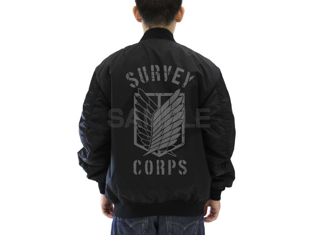 Attack On Titan: Scout Regiment Ma-1 Jacket Ver.2.0 / Black-L