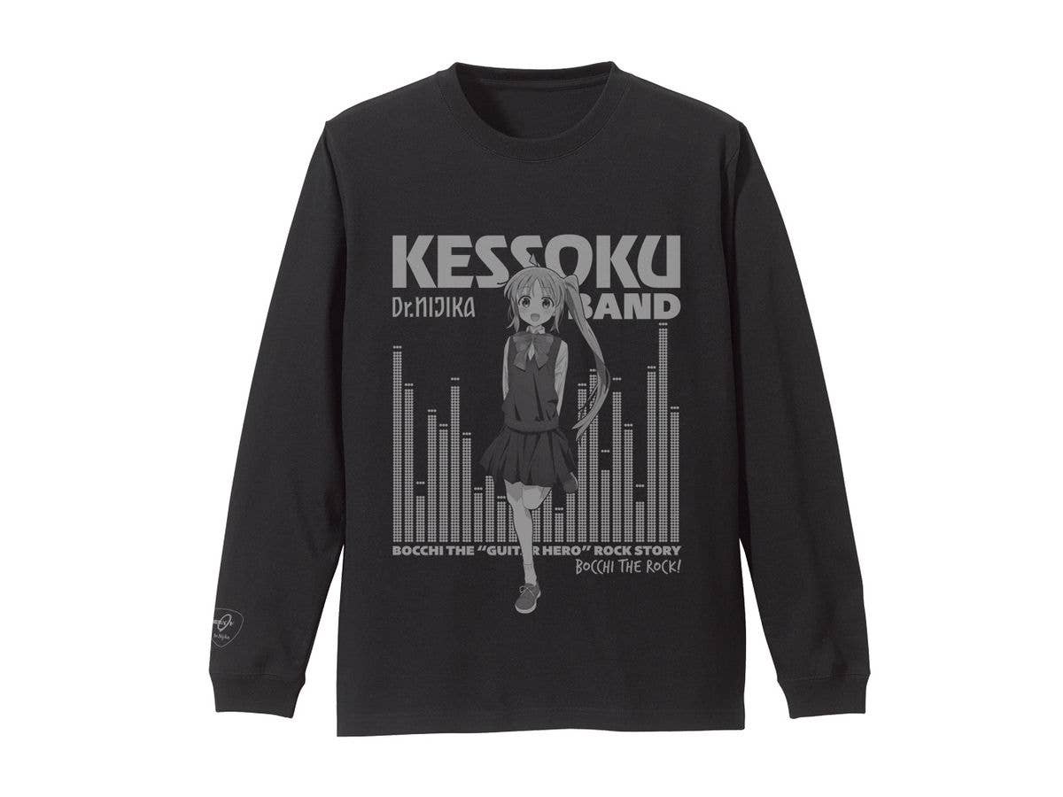 Anime Bocchi The Rock!: Ijichi Nijika Ribbed Long Sleeve T-Shirt / Black-L