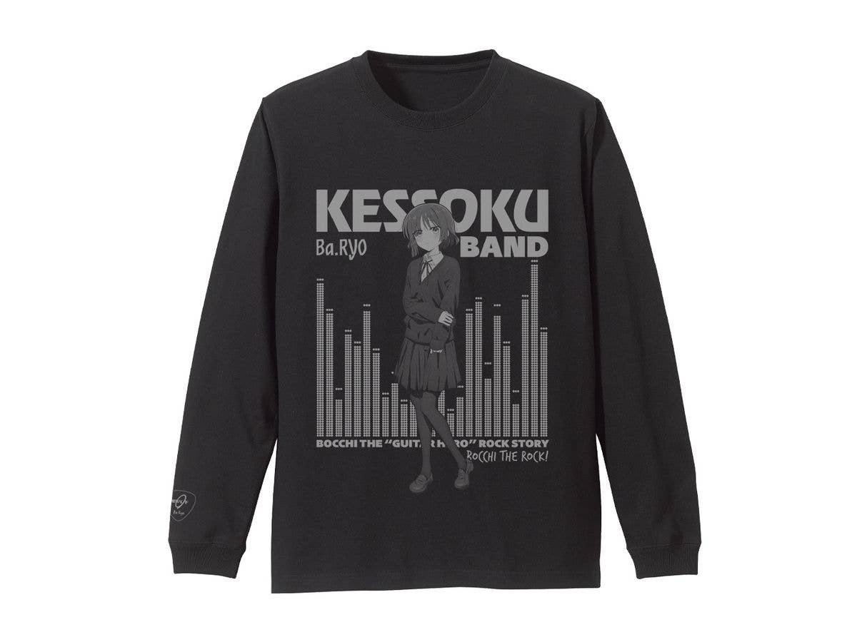 Anime Bocchi The Rock!: Ryo Yamada Ribbed Long Sleeve T-Shirt / Black-L