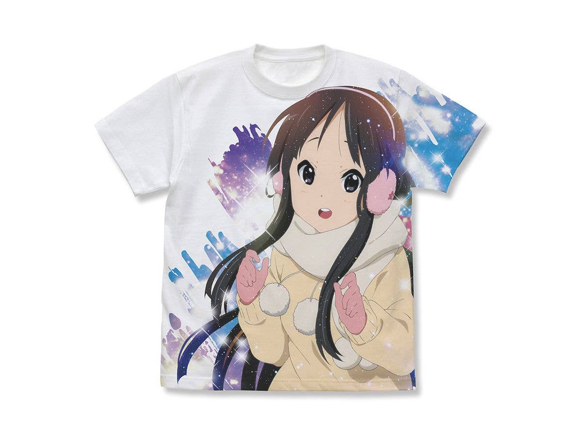 K-On!: Mio Akiyama Full Graphic T-Shirt Sparkle Snow Ver. / White-L
