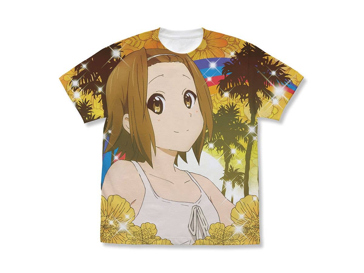 K-On!: Tainaka Ritsu Full Graphic T-Shirt Tropical Summer Ver. / White-L