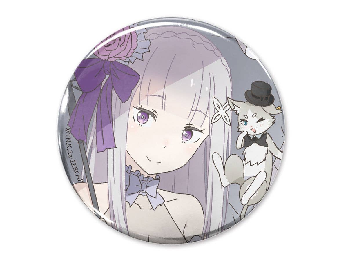 Re:Zero - Starting Life in Another World: Newly Illustrated Emilia & Puck 65mm Can Badge Party Dress Ver.