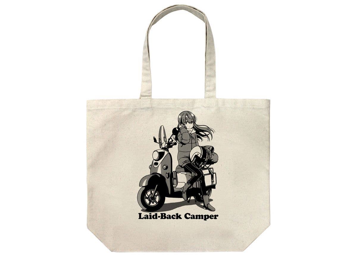 Laid-Back Camp Season 3: Original Illustration Of Shima Rin Large Tote Bag Bike Break Ver. / Natural