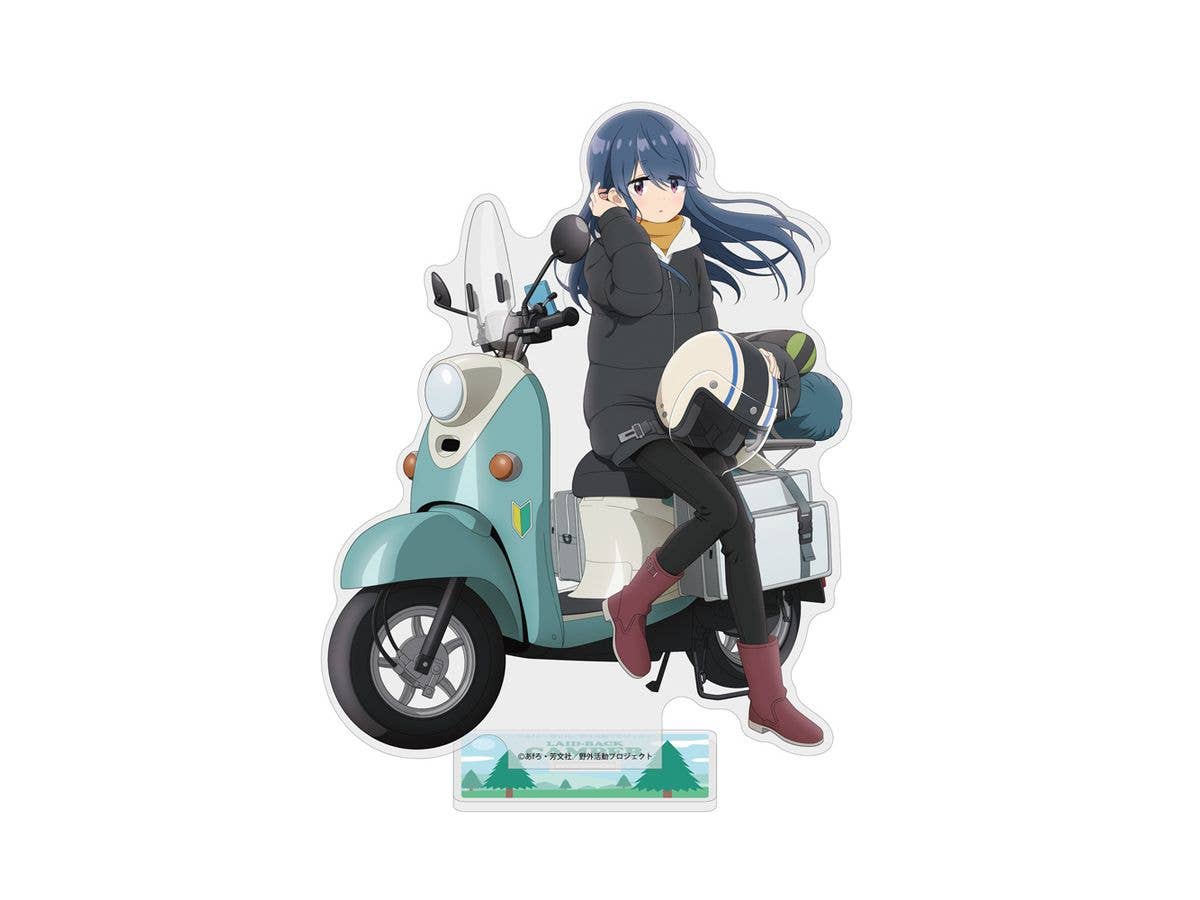 Laid-Back Camp Season 3: Original Illustration Of Shima Rin Acrylic Stand (Large) Bike Break Ver.