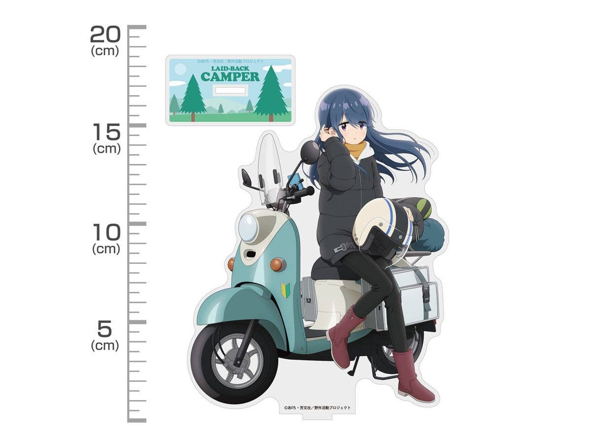 Laid-Back Camp Season 3: Original Illustration Of Shima Rin Acrylic Stand (Large) Bike Break Ver.