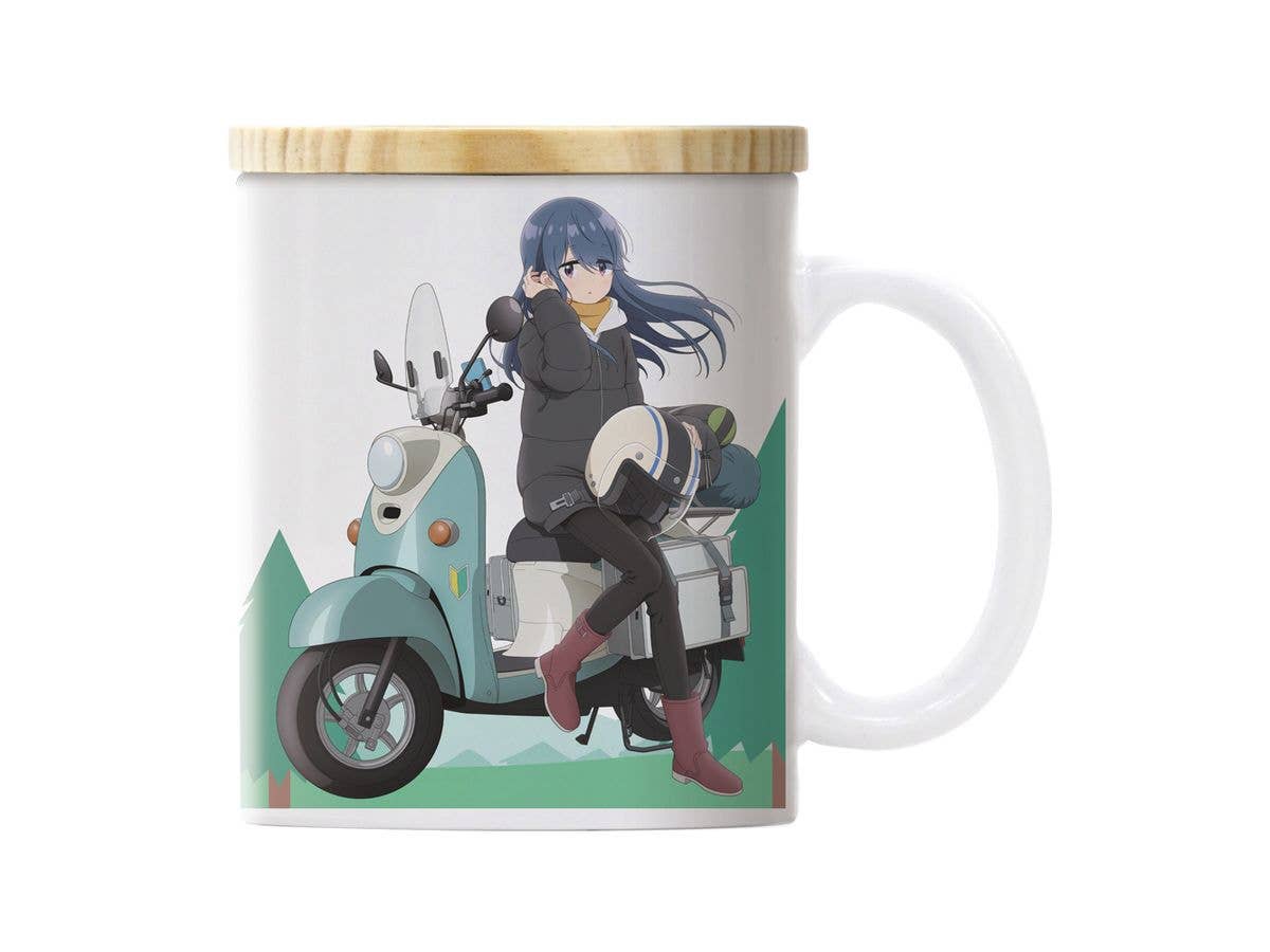 Laid-Back Camp Season 3: Original Illustration Of Shima Rin Full-Color Mug With Lid, Bike Break Ver.