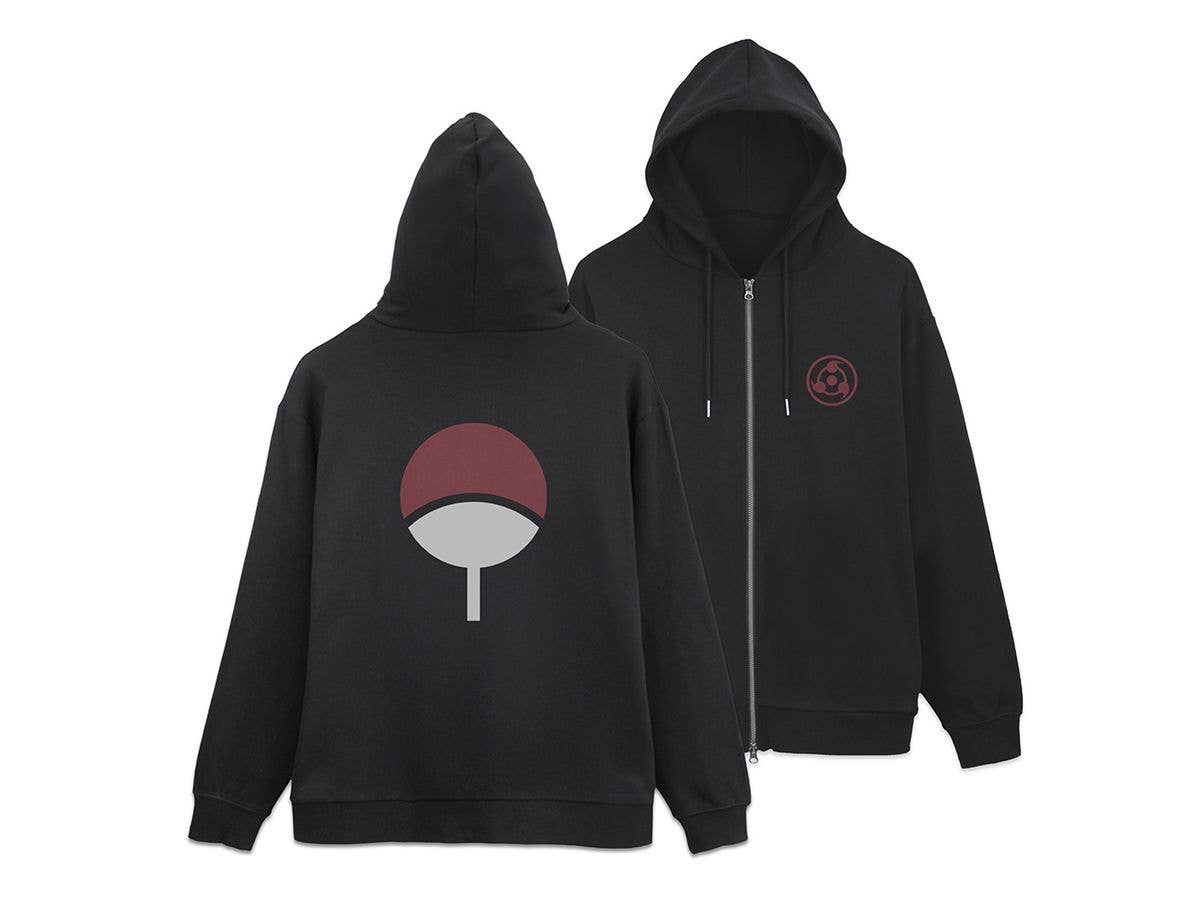 Naruto Shippuden: Uchiha Clan Zip Hoodie / Black-XL