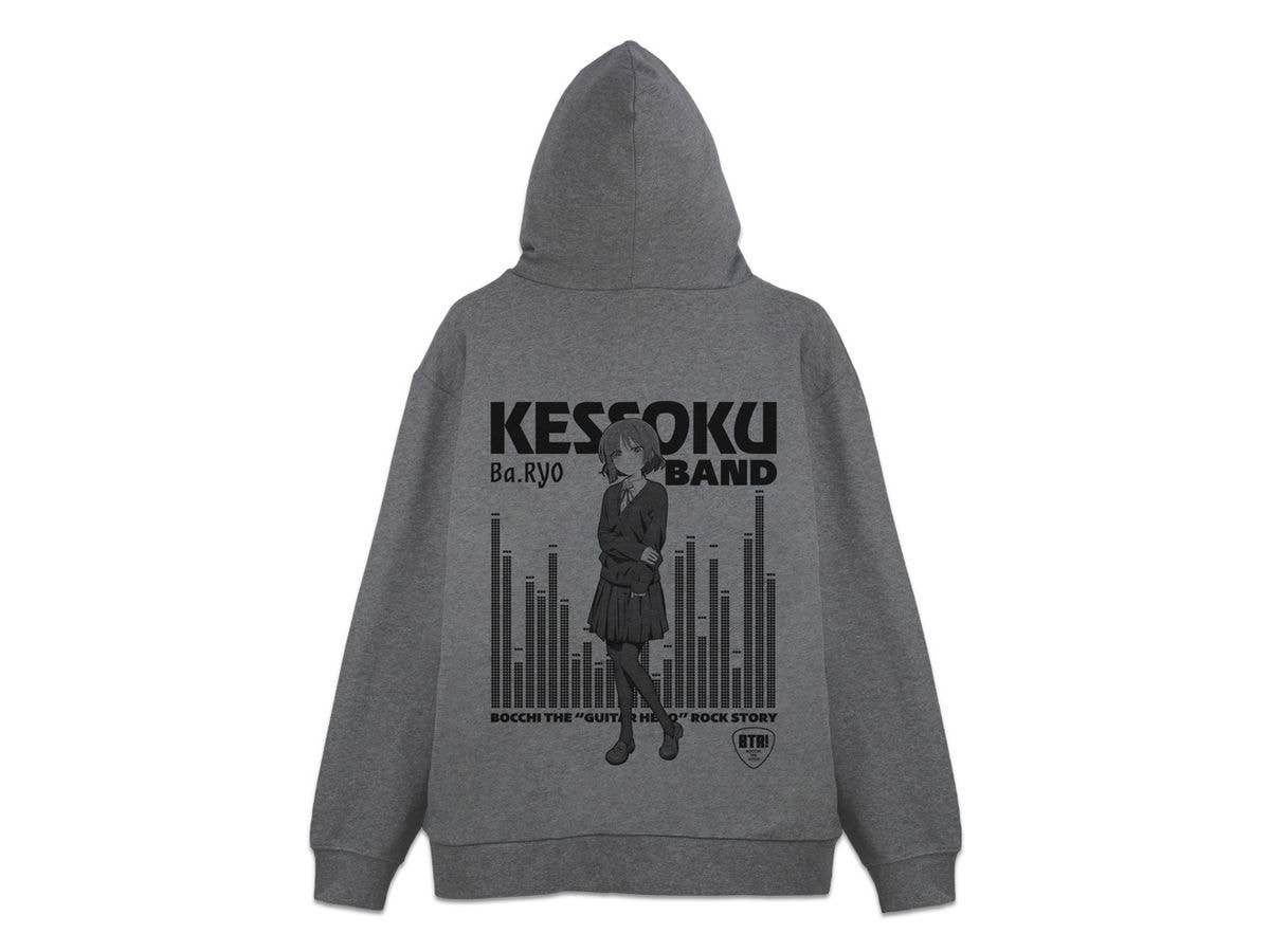 Anime Bocchi The Rock!: Ryo Yamada Zip Hoodie / Mix Gray-XL