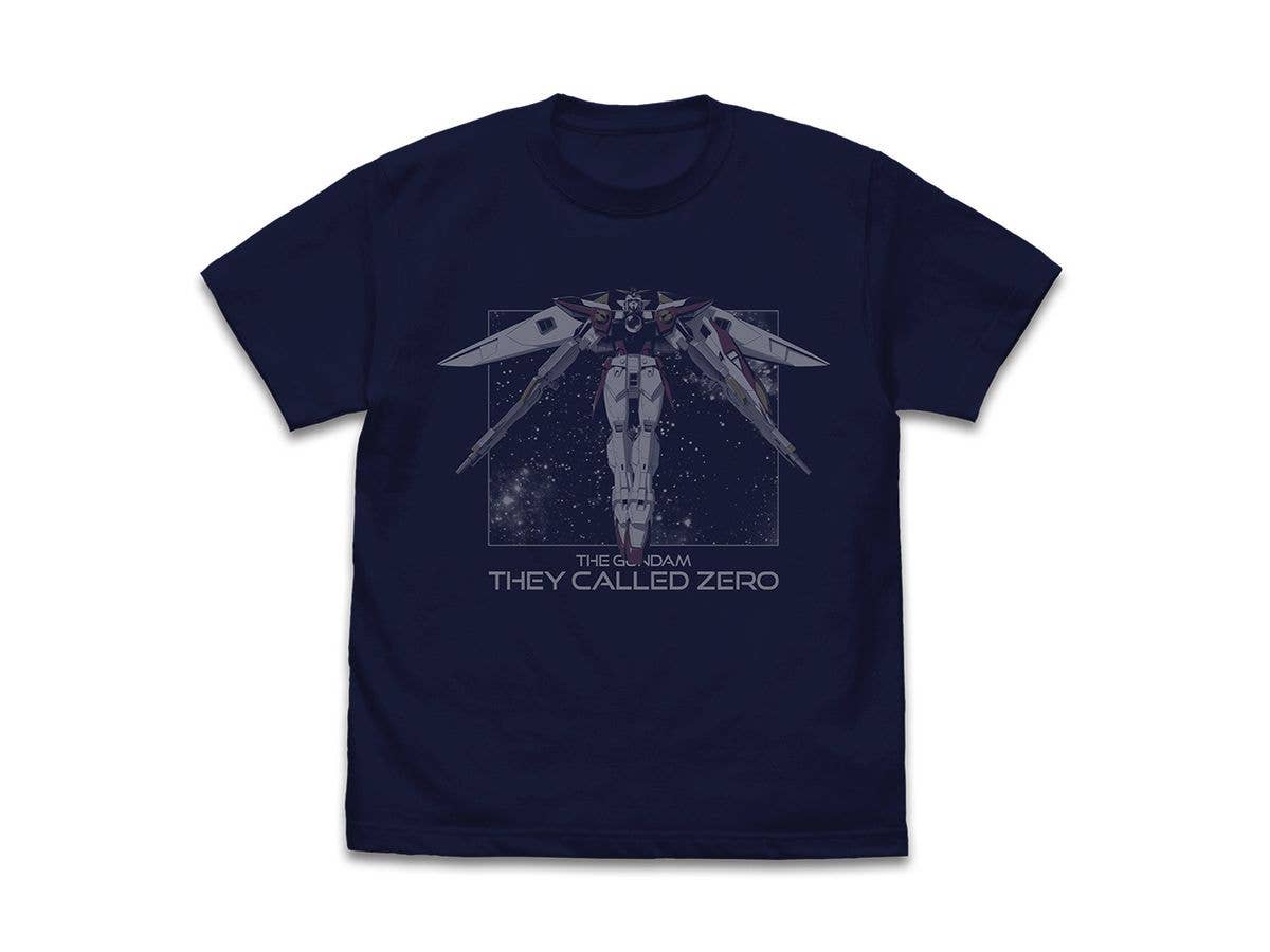 New Mobile Report Gundam Wing: Wing Gundam Zero Flight T-Shirt / Navy-L