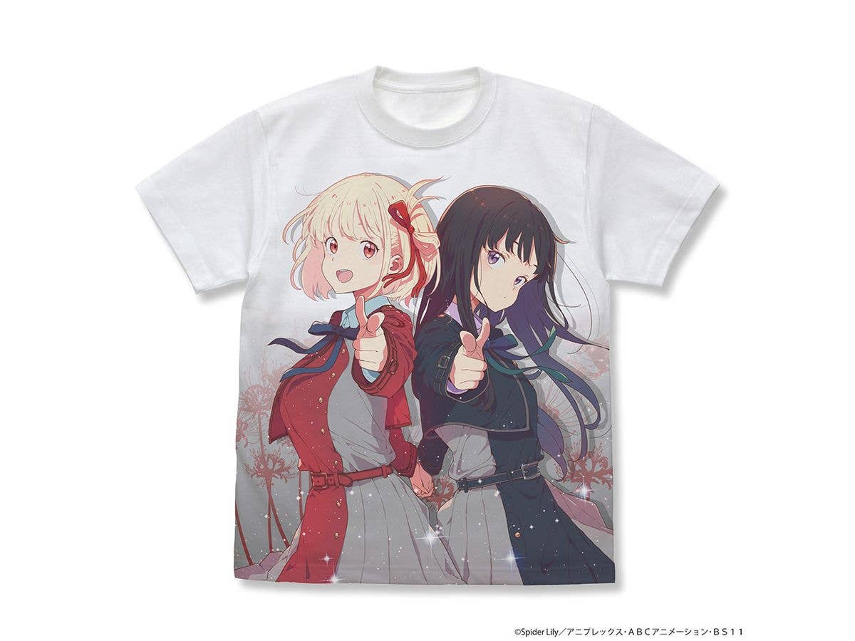 Licorice Recoil: Senzoku & Takina Full Graphic T-Shirt / White-M