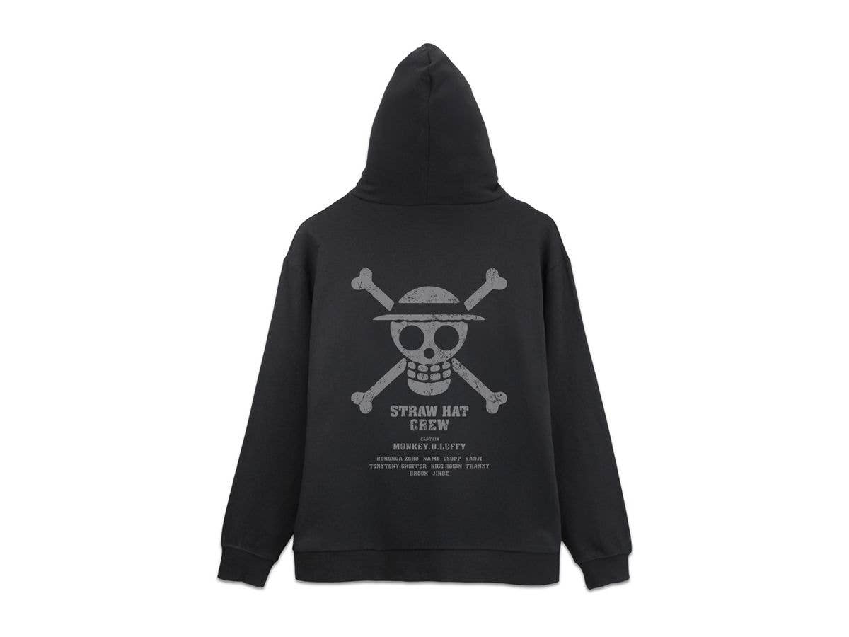 One Piece: Straw Hat Crew Zip Hoodie/Black-M