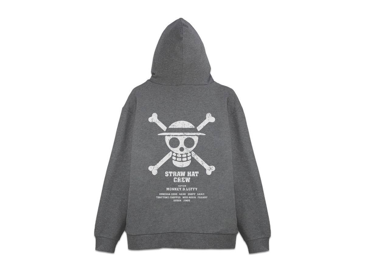 One Piece: Straw Hat Pirates Zip Hoodie/Mix Gray-Xl