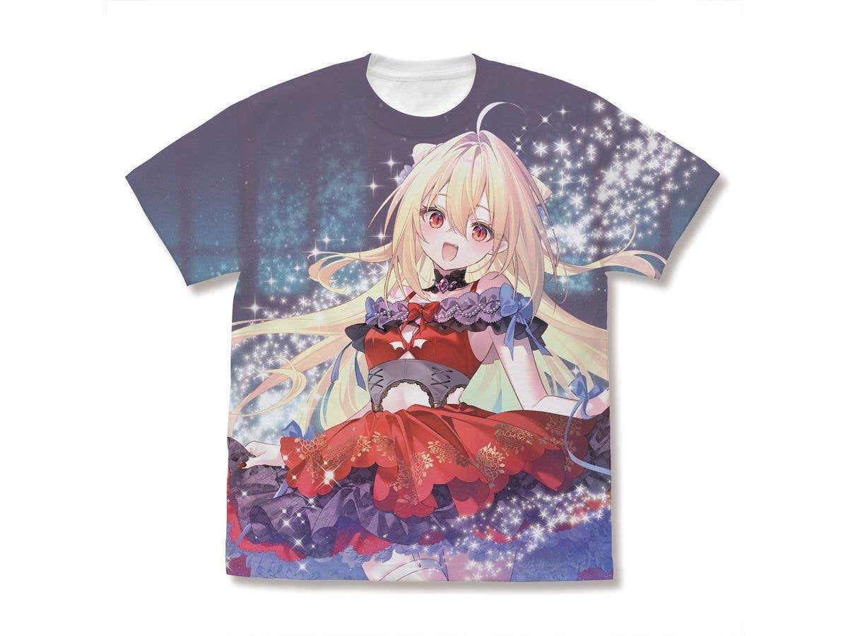The Melancholy of the Reclusive Vampire Princess: Newly Illustrated Terakomari Gandesblood Full Graphic T-Shirt 20th Anniversary Ver. / WHITE-S