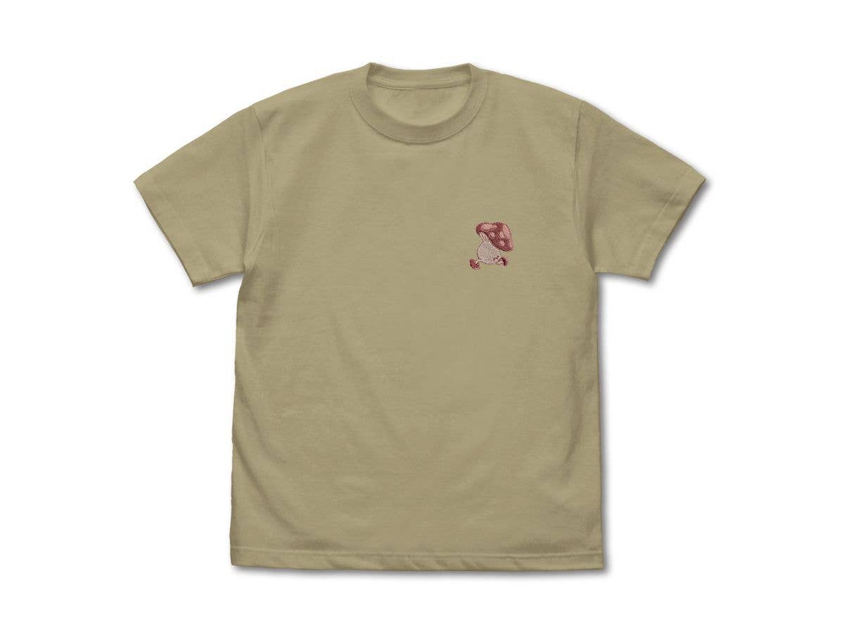 Dungeon Food: Walking Mushroom One-Point Embroidered T-Shirt / SAND KHAKI-L