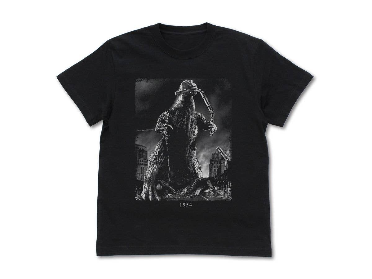 Godzilla: Godzilla Biting a Train (1954) T-shirt / BLACK-L