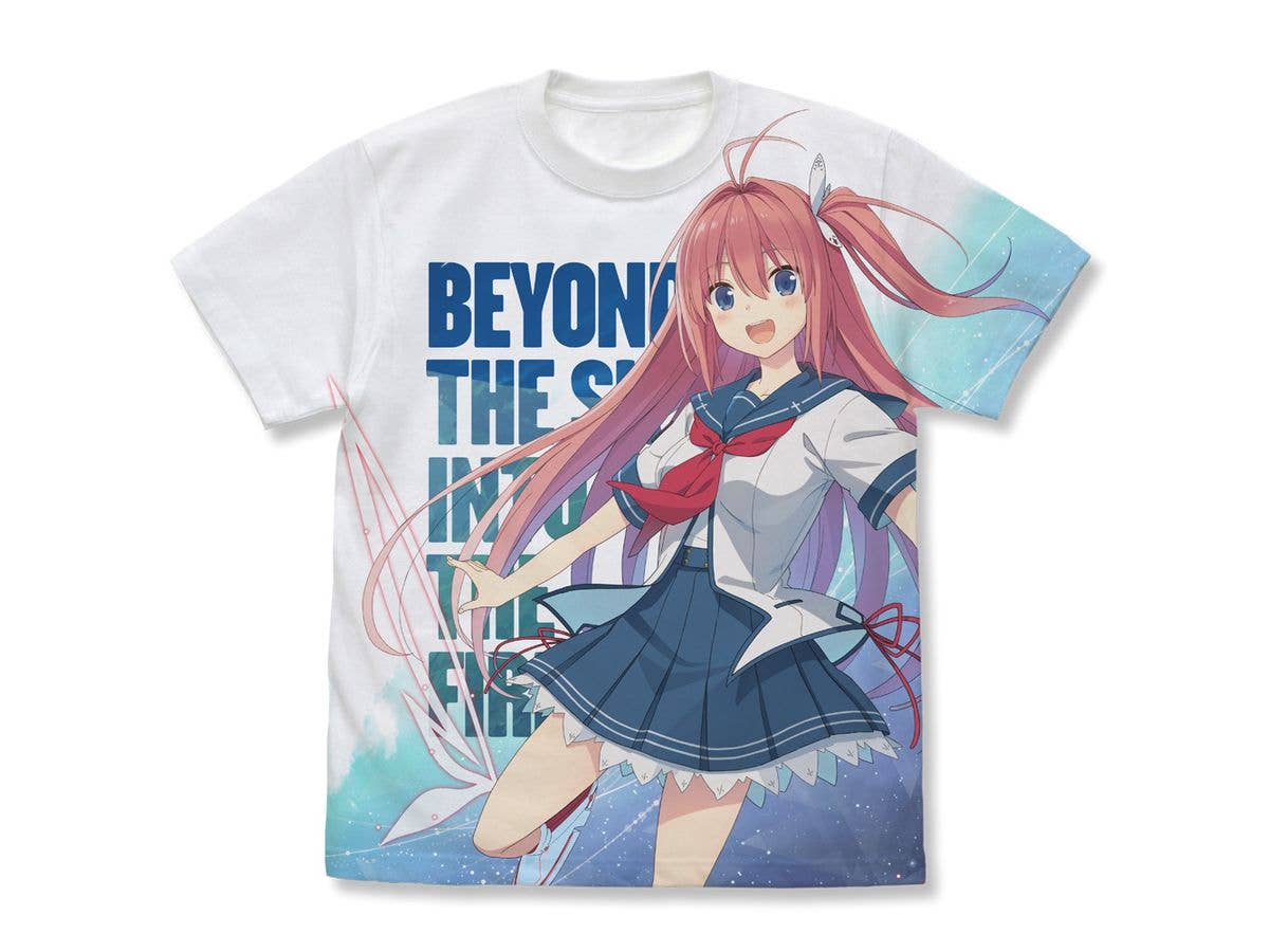 Aokana: Four Rhythm Across The Blue: Asuka Kurashina Full Graphic T-Shirt Beyond The Sky Ver. / White-S