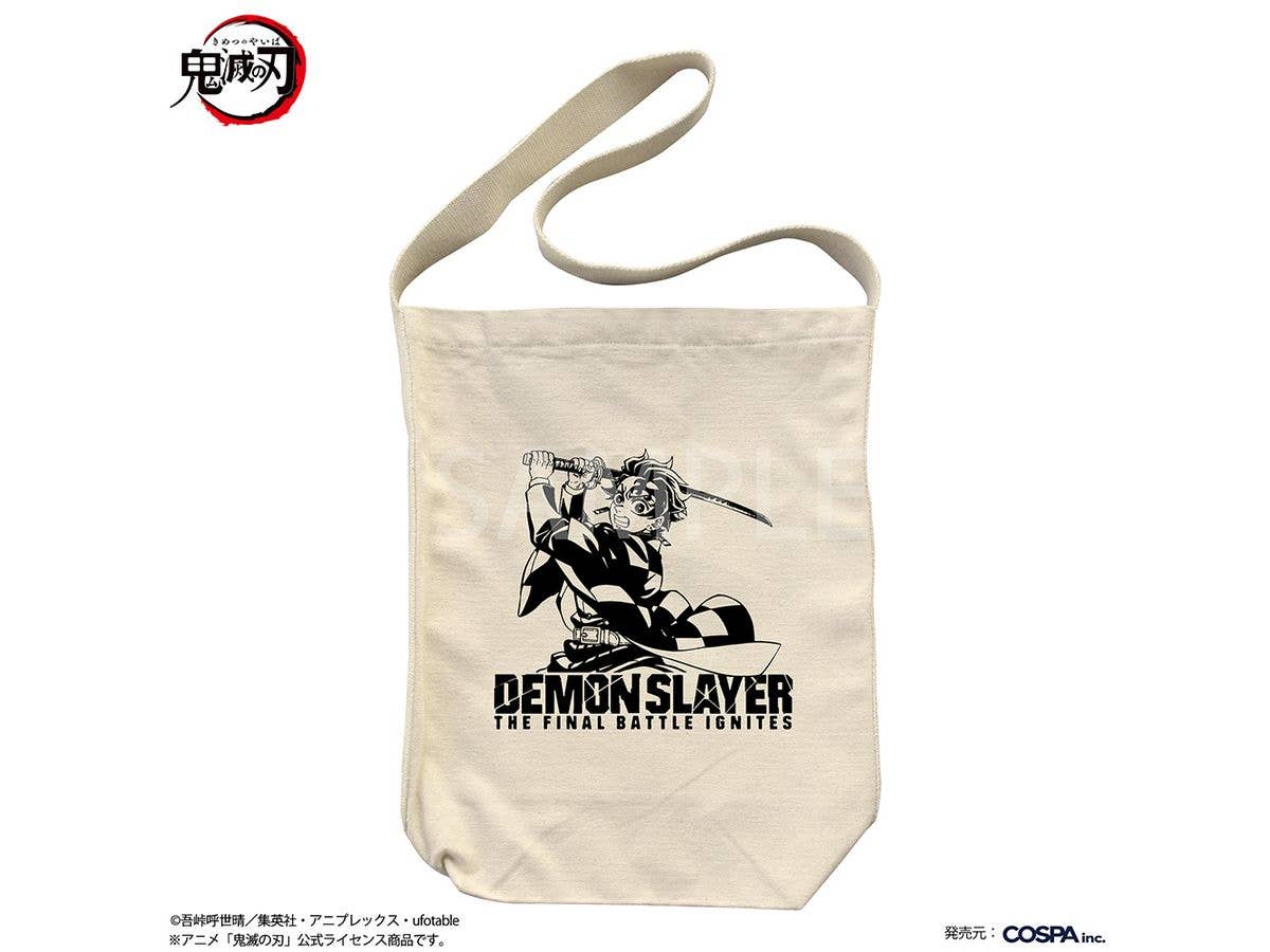 Demon Slayer: Kimetsu no Yaiba (Anime): Tanjiro Kamado Shoulder Tote Bag - Infinity Castle Arc Ver. / NATURAL