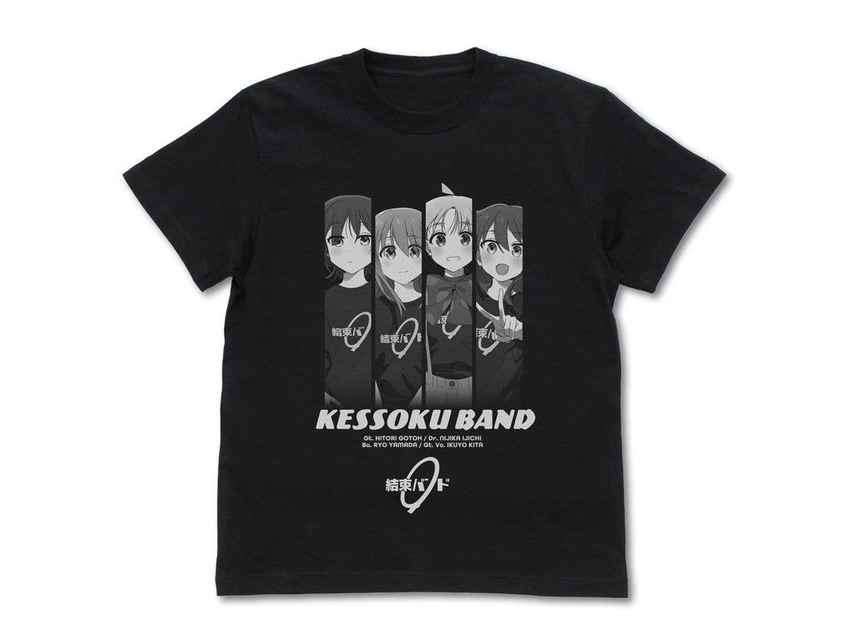 Anime Bocchi the Rock!: Kessoku Band Members T-Shirt / Black-M
