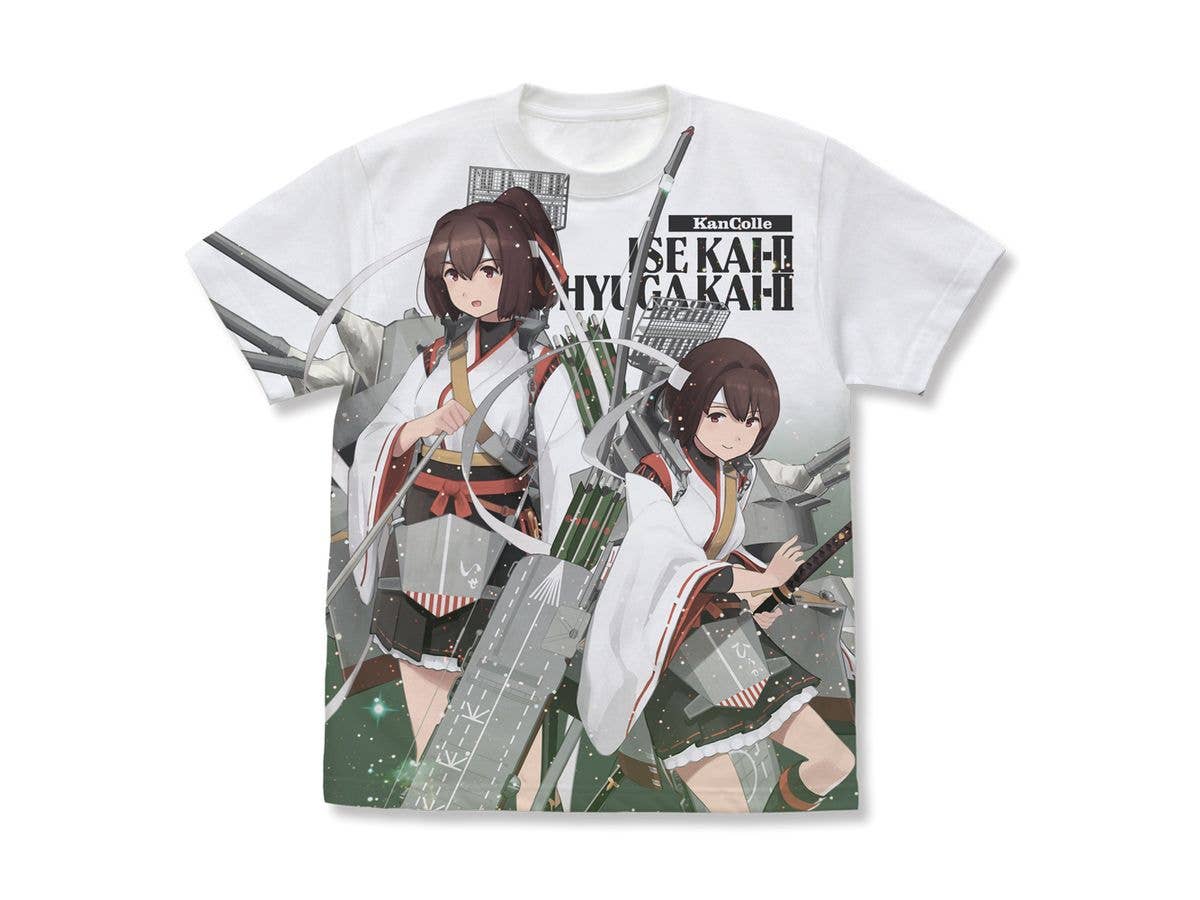 Kantai Collection -KanColle-: Hyuga Kai Ni & Ise Kai Ni Full Graphic T-Shirt / WHITE-XL