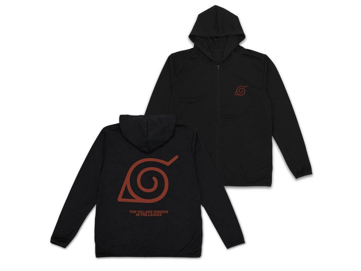 NARUTO Shippuden: Konoha Lightweight Dry Hoodie / BLACK-M
