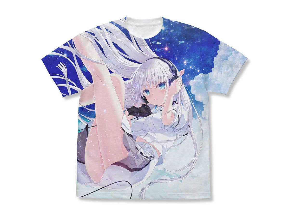 Summer Pockets REFLECTION BLUE: Naruse Shiroha Full Graphic T-Shirt Music Time Ver. / WHITE-M