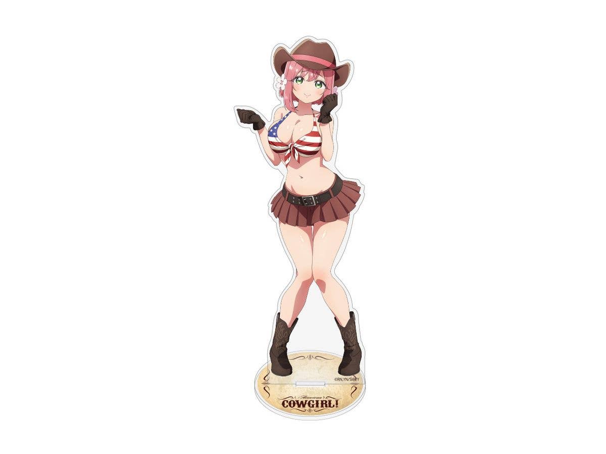The 100 Girlfriends Who Really, Really, Really, Really, Really Love You: Newly Illustrated Hanazono Hakari Acrylic Stand (Large) Cowgirl Ver.