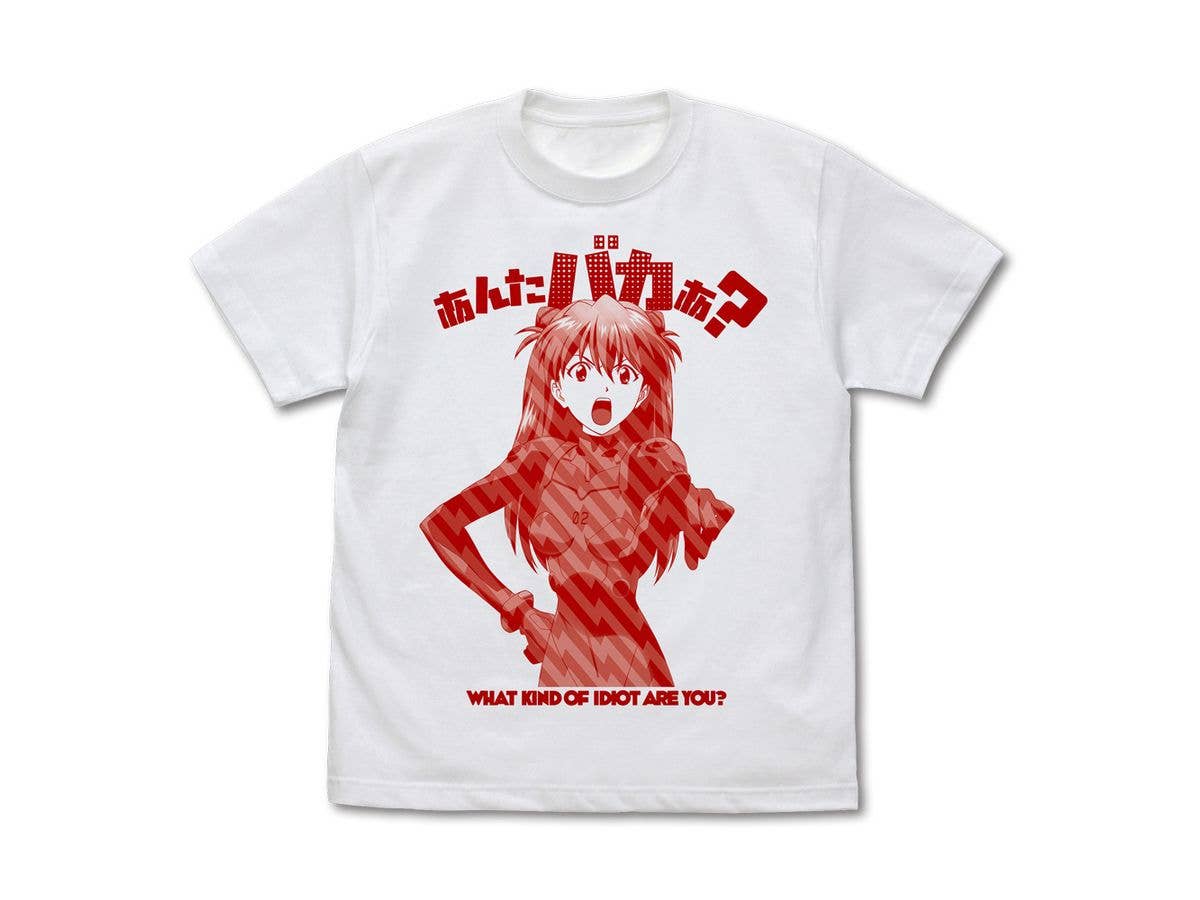 EVANGELION: Asuka Are you stupid? T-shirt / WHITE-M
