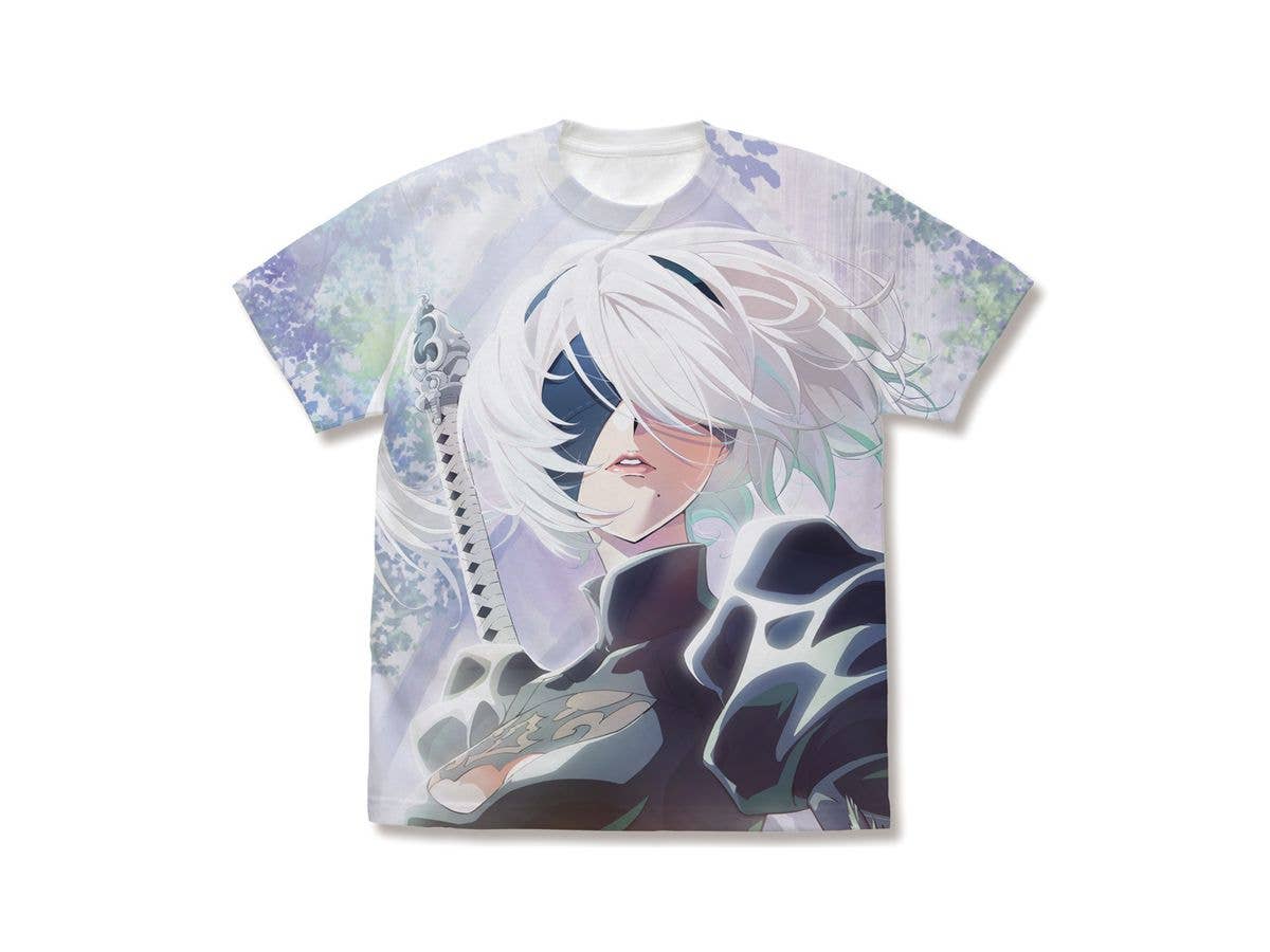NieR:Automata Ver1.1a: 2B Full Graphic T-Shirt / White-S