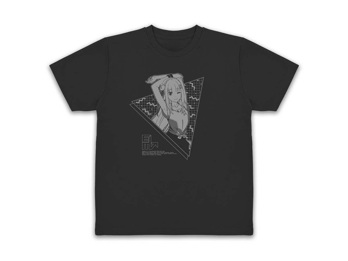 Re:Zero - Starting Life in Another World: Emilia Dry T-Shirt Exercise Ver. / BLACK-XL