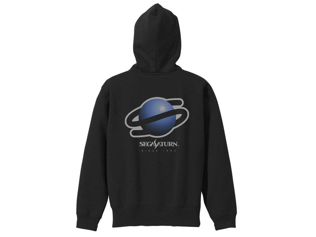 Sega Saturn: Sega Saturn Logo Zip Hoodie Ver.2.0 / BLACK-M