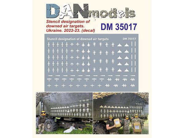 Decal Stencil designation of downed air targets. Ukraine, 2022-2023