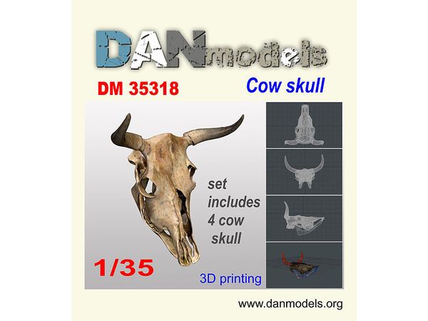 Cow skull, 4 pcs