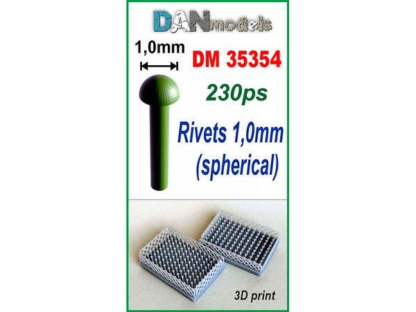 Rivets 1mm (spherical), 230 pcs