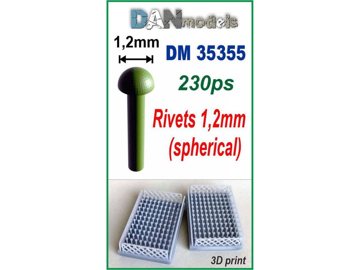 Rivets 1.2mm (spherical), 230 pcs