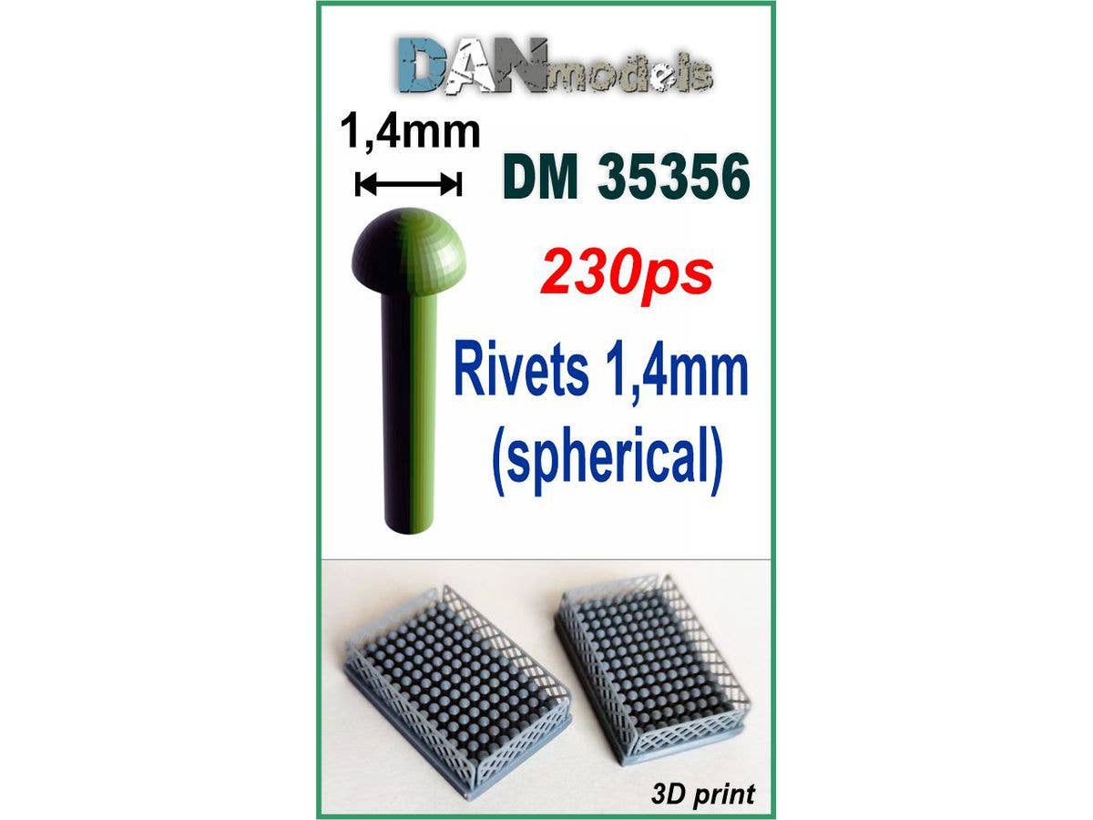 Rivets 1.4mm (spherical), 230 pcs