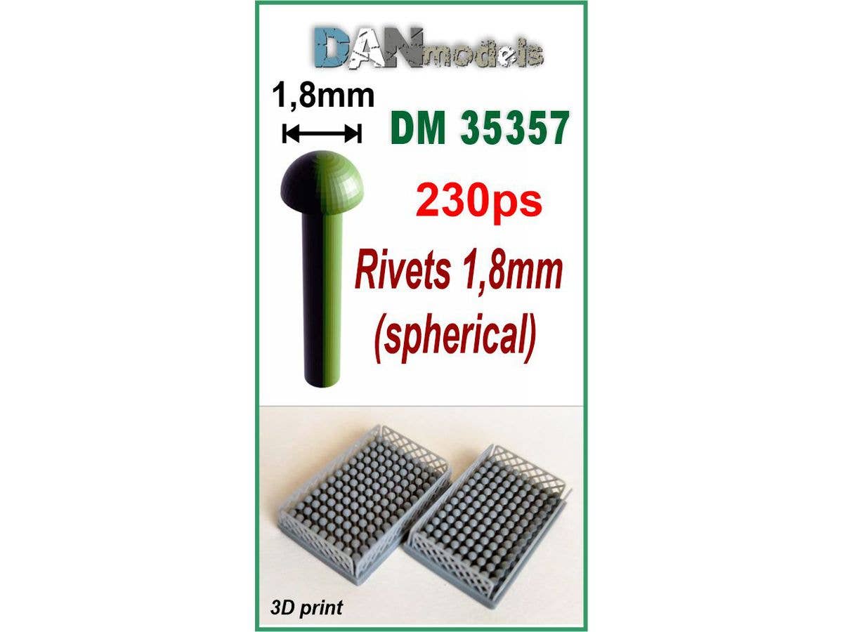 Rivets 1.8mm (spherical), 230 pcs