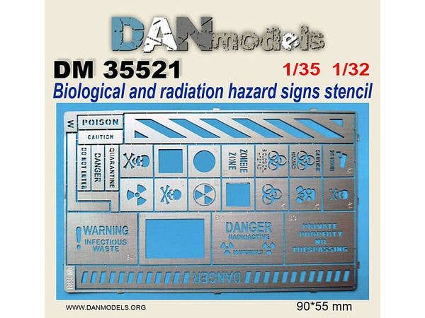 Biological and Radiation Hazard Signs Stencil