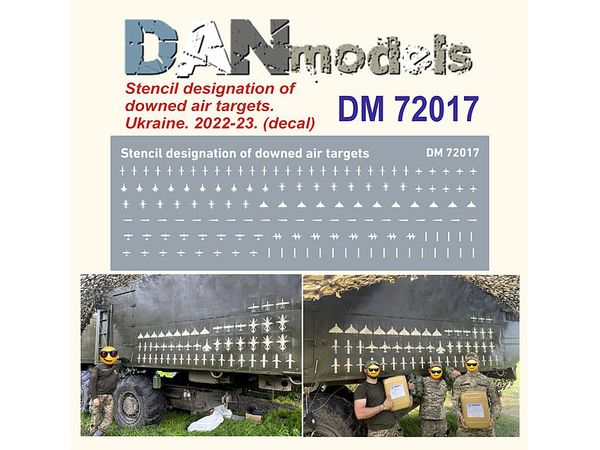 Decal Stencil designation of downed air targets. Ukraine, 2022-2023
