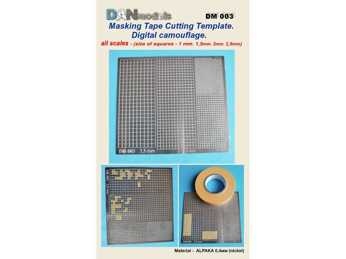 Masking tape cutting template, digital camouflage
