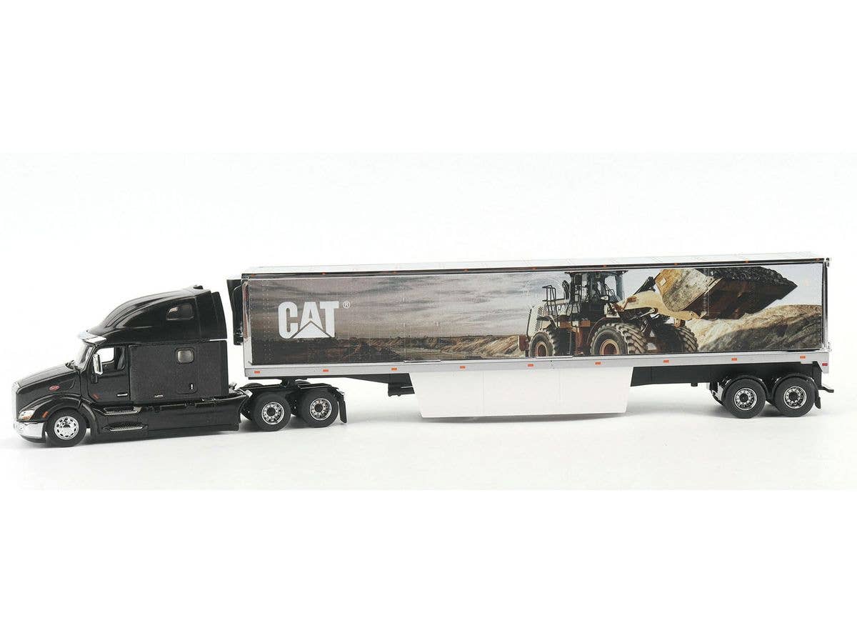 Peterbilt 579 Ultraloft Tractor Head with Construction Equipment Wrapping Trailer Complete Product