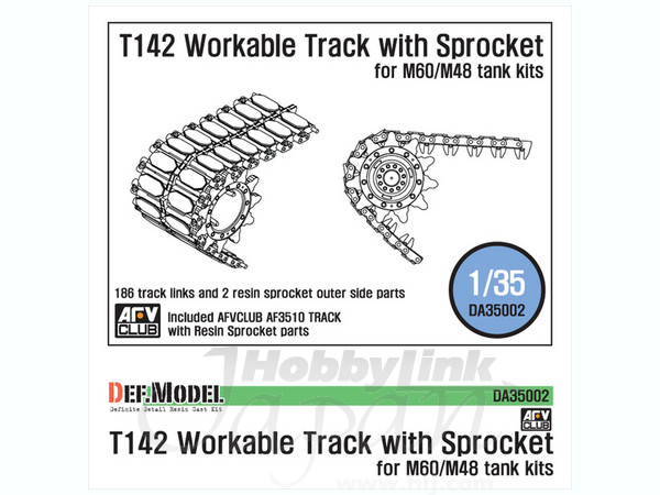 1/35 T142 Workable Tracks with Sprocket Parts (for M60/M48 Tanks)