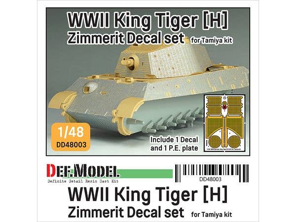 WWII King Tiger [H] Zimmerit Decal set for Tamiya kit