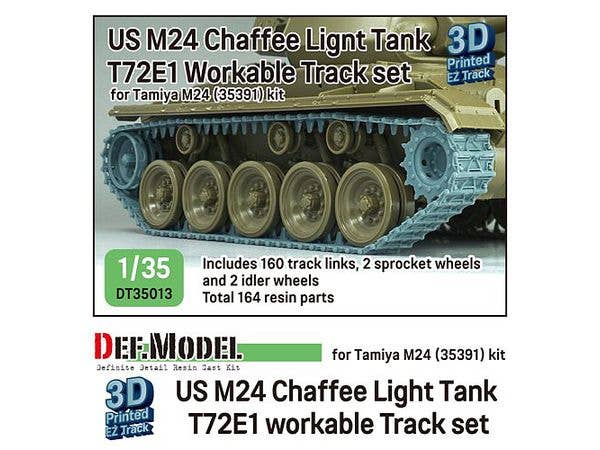 US M24 Chaffee Light Tank T72E1 Workable Track Set (for Tamiya)